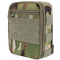 The Condor Sidekick Pouch in Scorpion OCP is a compact, zippered pouch featuring a camouflage pattern and several horizontal Velcro strips on the front.